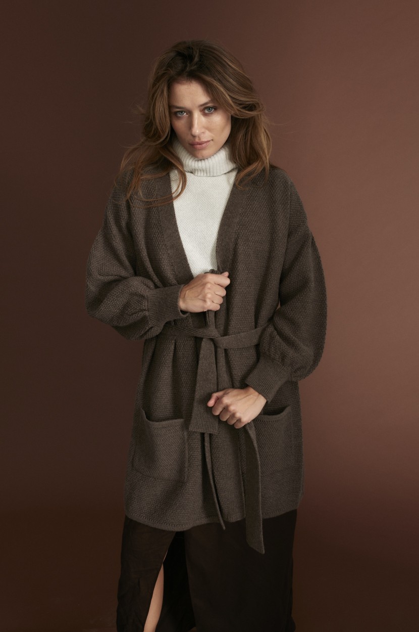 Woollen belted coat